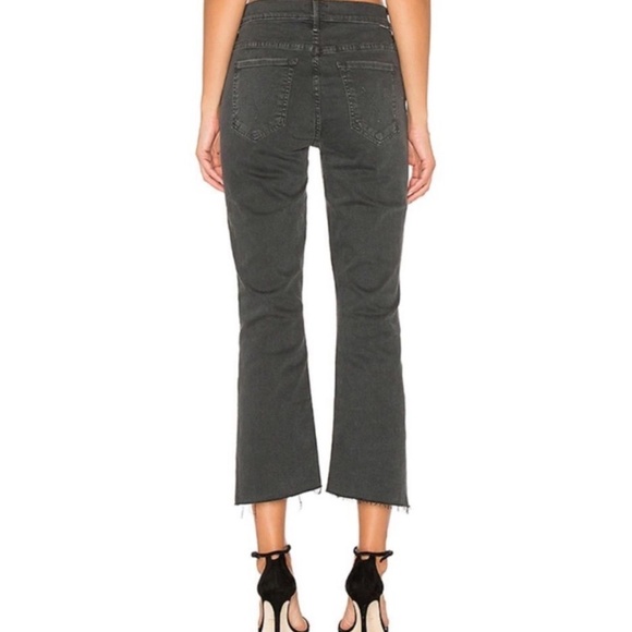 Mother Denim Insider Crop Step Fray Faded Black Size 29 - Picture 3 of 13